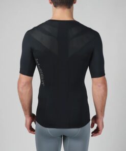Intelliskin holdningskorrigerende t-shirt med lynlås - Foundation 2.0 i sort set bagfra i studio