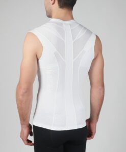 Intelliskin GolfPro holdningskorrigerende tank - Essential GolfPro i hvid set skråt bagfra i studio