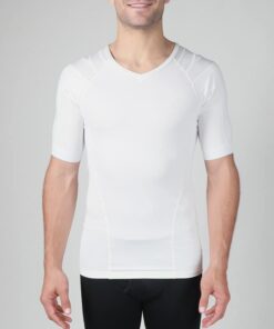 Intelliskin holdningskorrigerende t-shirt - Foundation Pro i hvid set forfra i studio