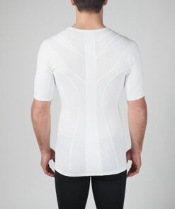Intelliskin holdningskorrigerende t-shirt - Foundation Pro i hvid set bagfra i studio